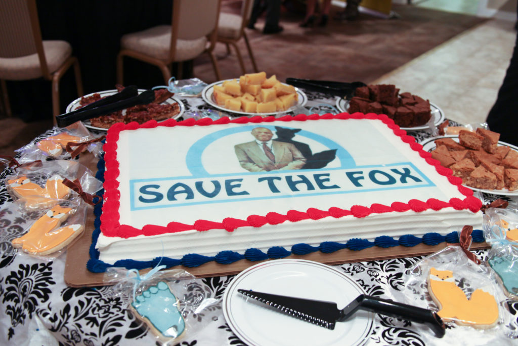 The cake for the Save the Fox Foundation says it all!