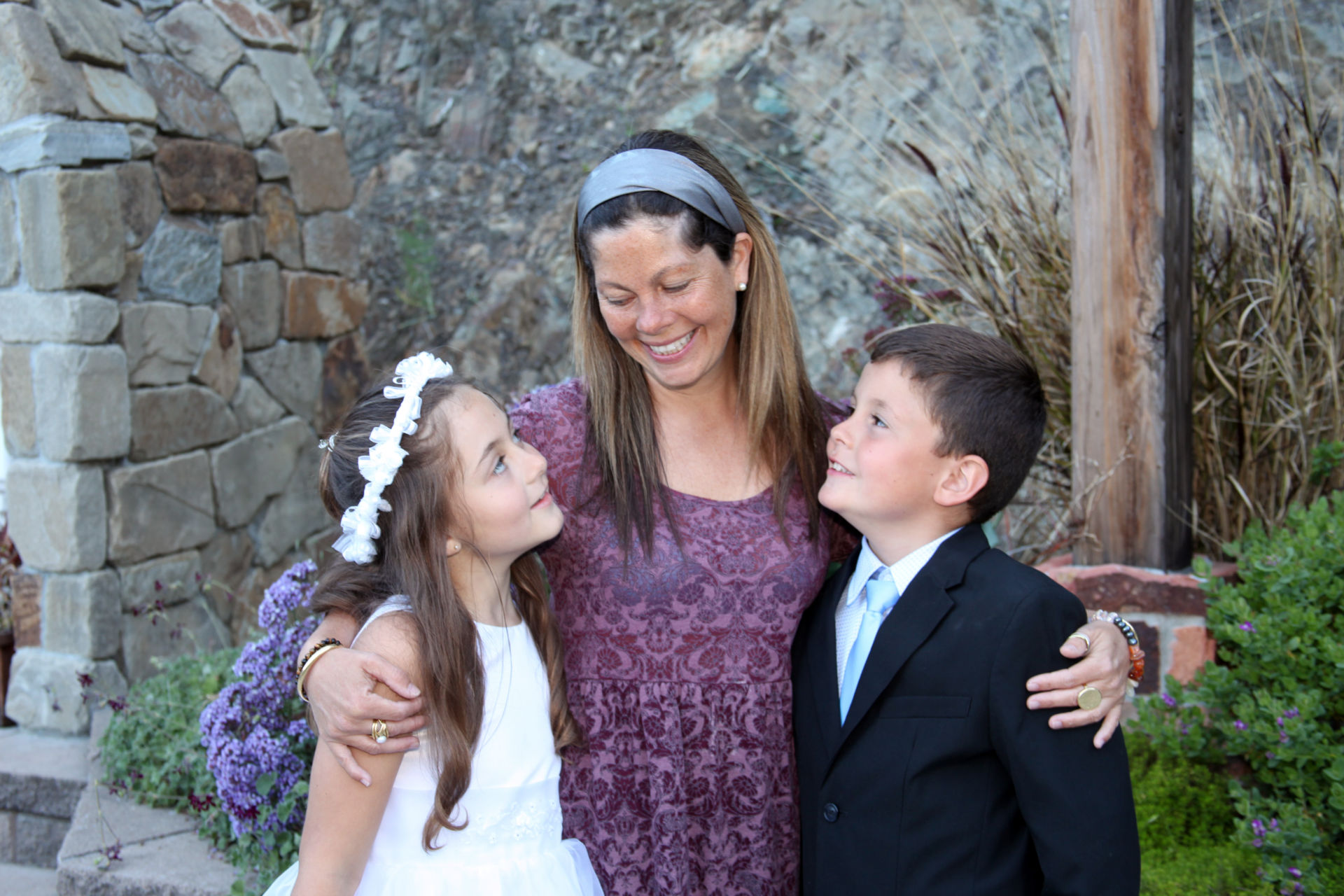 Mom gets into the First Communion portrait, too, with Barbara Bell Photography.