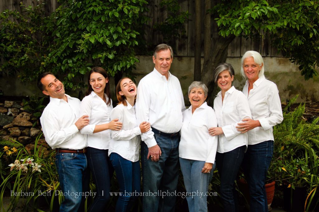 Barbara Bell Photography of San Carlos, CA captures three generations of a family in this family portrait.