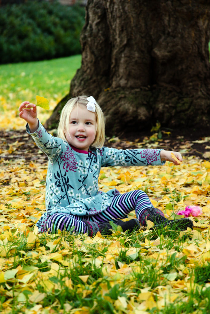 A toddler and her fall portrait session in Belmont, CA was great fun with Barbara Bell Photography.