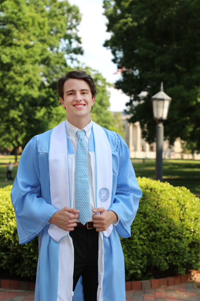 Cap and gown portraits with Barbara Bell Photography at the University of North Carolina at Chapel Hill mean you will remember your graduate for years to come.