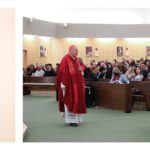 Bishop McElroy address the confirmation at St Charles Church