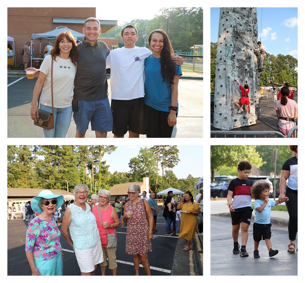 Four Images showing people at the St Thomas More Parish Fair having fun.